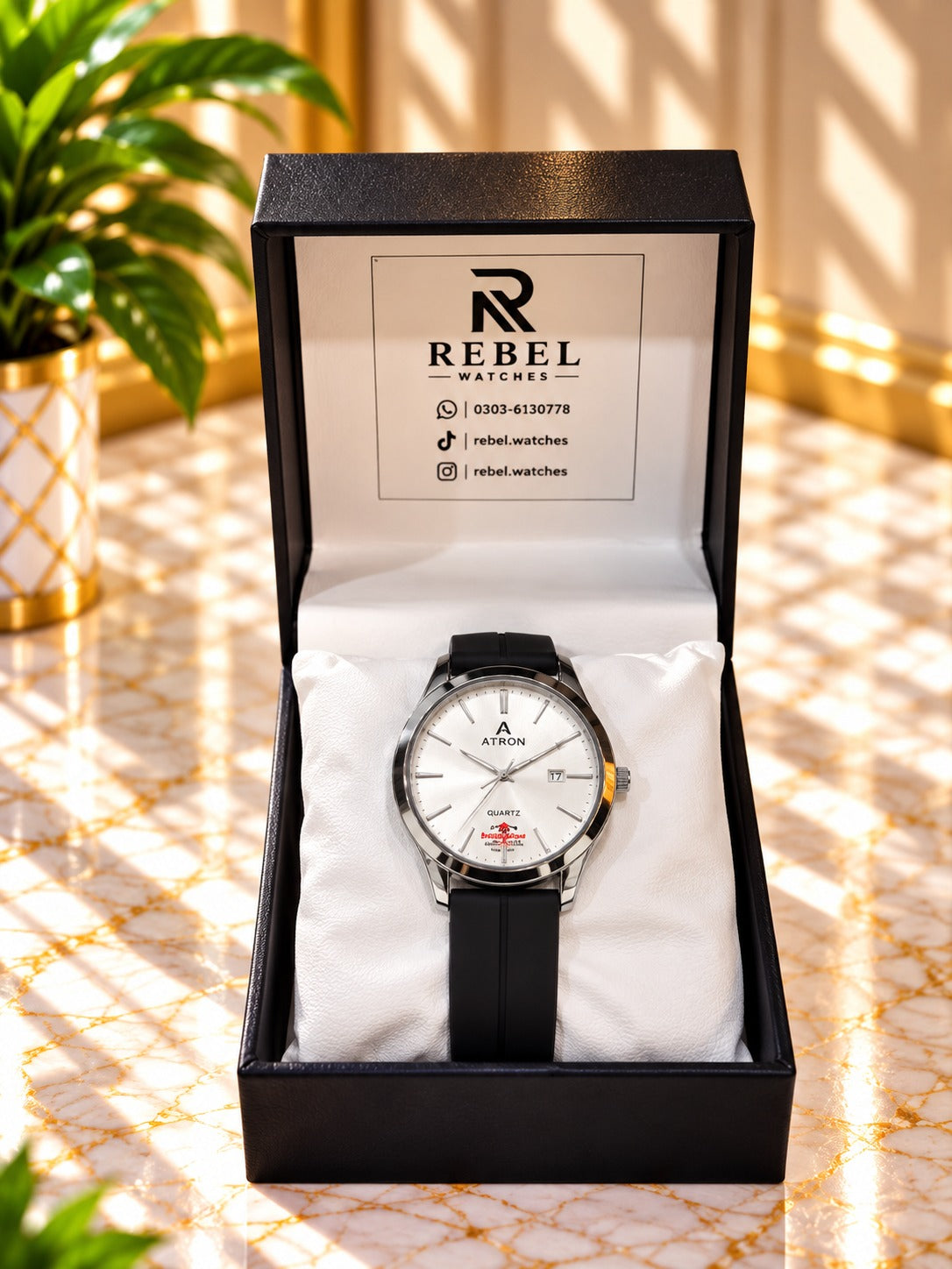 Atron Classic Rubber Strap Watch
