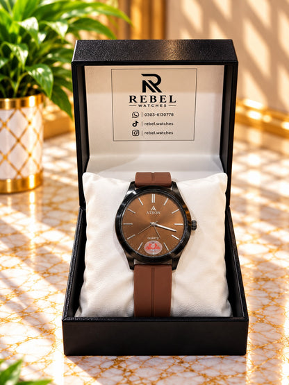 Atron Classic Rubber Strap Watch