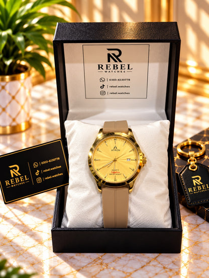 Atron Classic Rubber Strap Watch